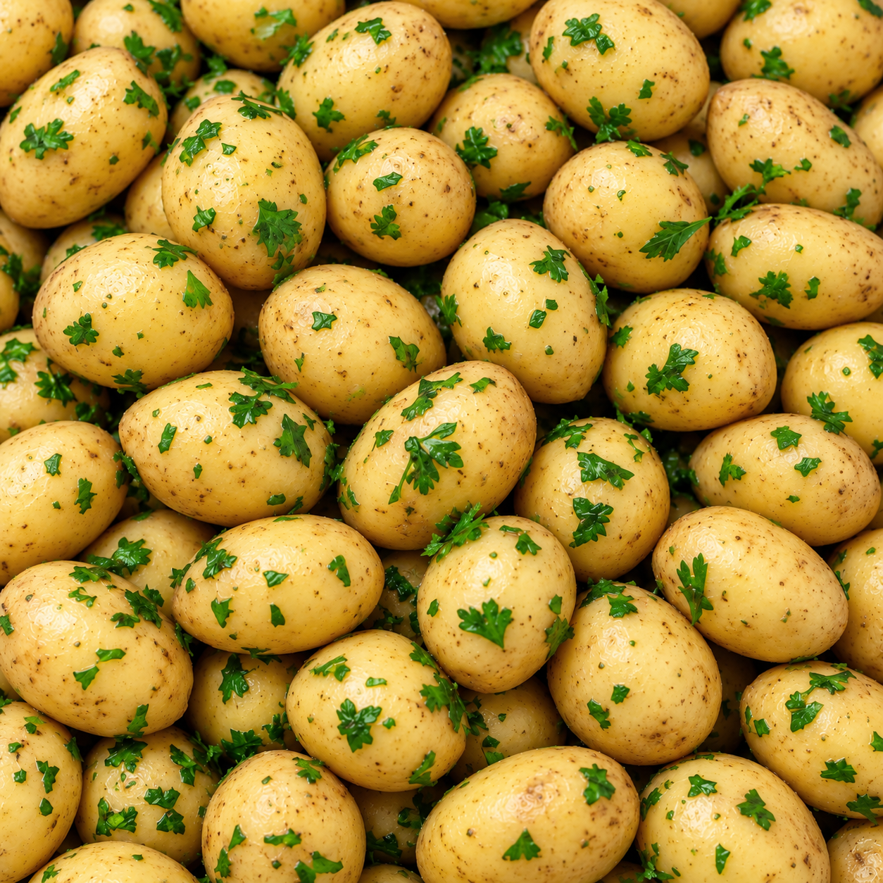 Baby Potatoes With Parsley — prepared vegetable selection