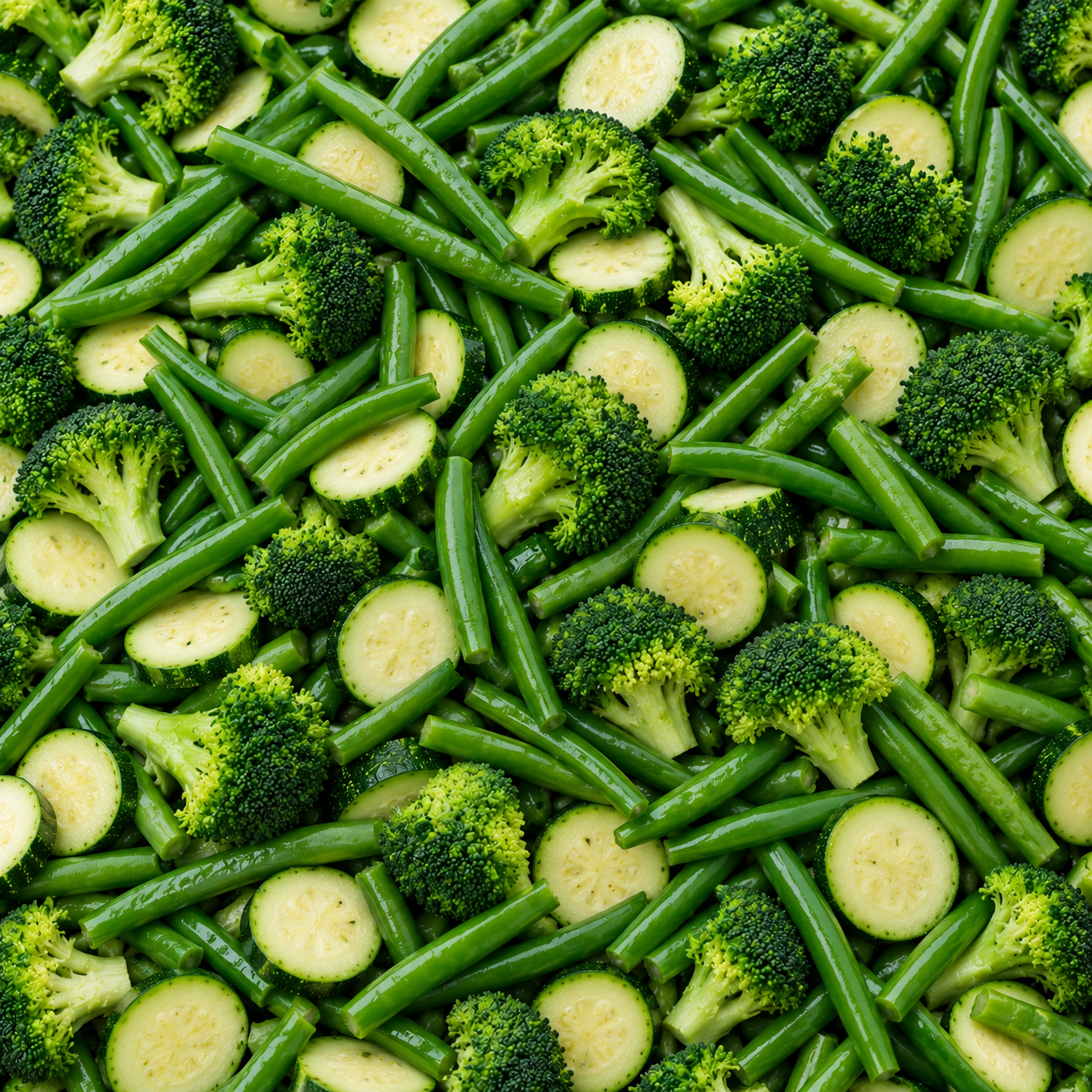 Green Mixed Vegetables — prepared vegetable selection